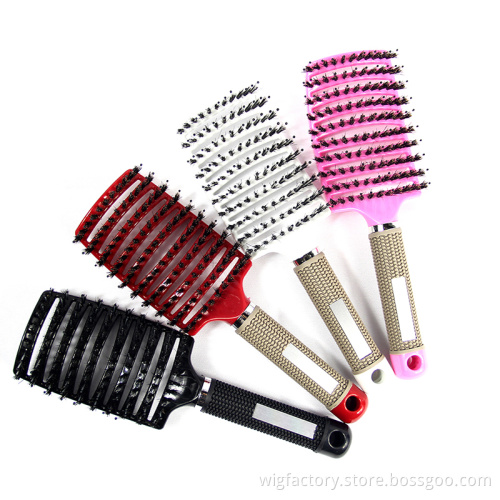 Private Label Custom hair extension brush, plastic detangling hair brush, professional curly hair brush